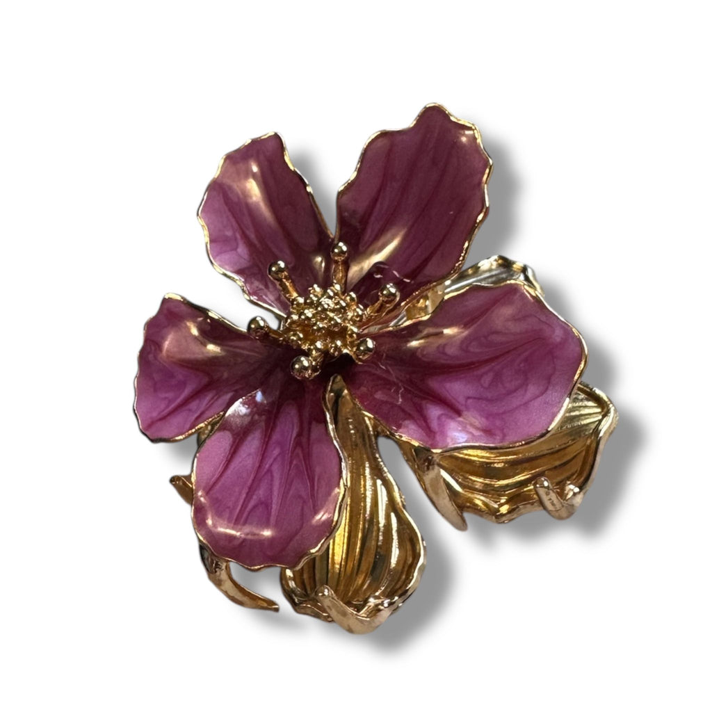Purple Floral Hair Clip