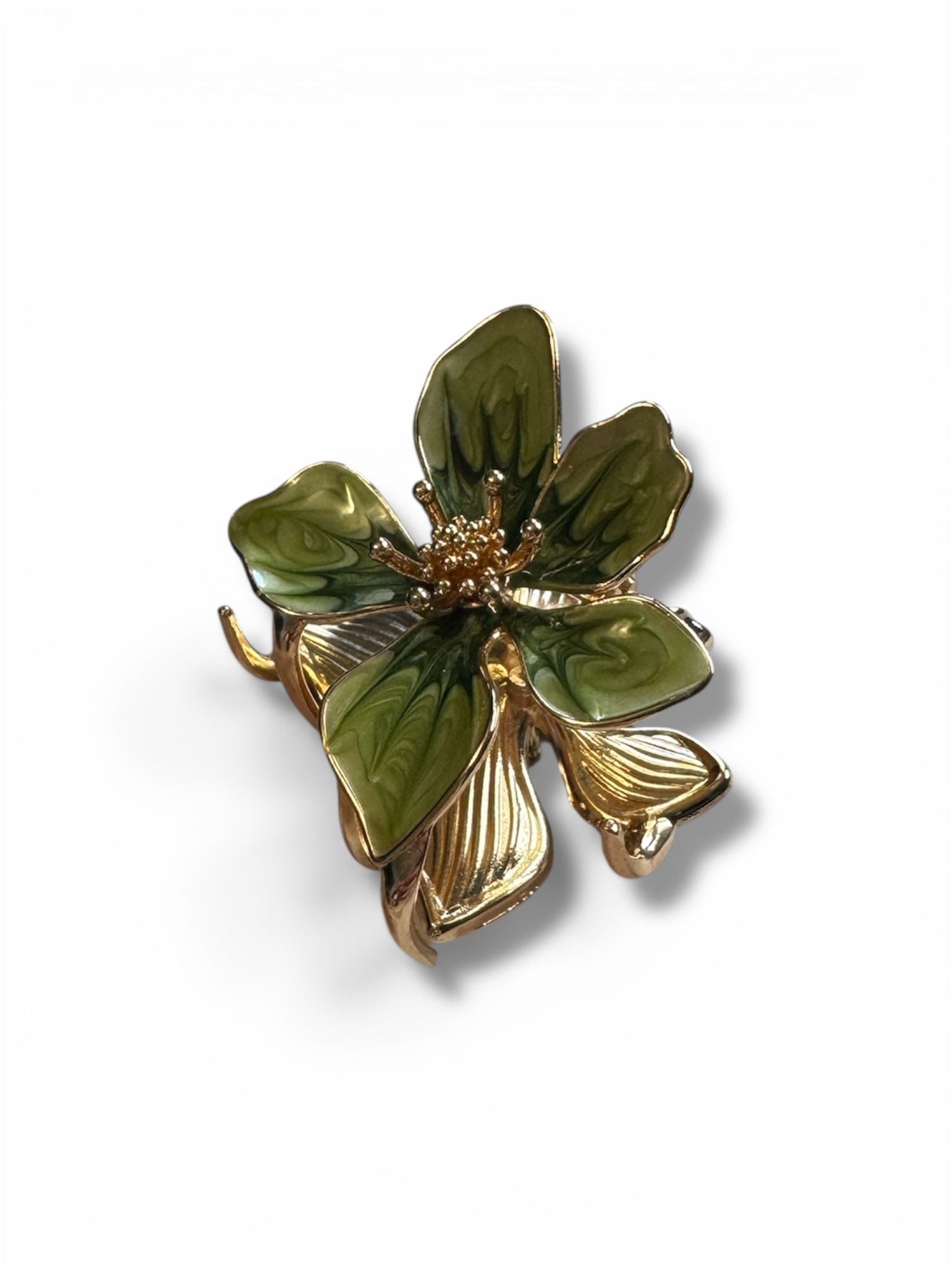 Green Floral Hair Clip