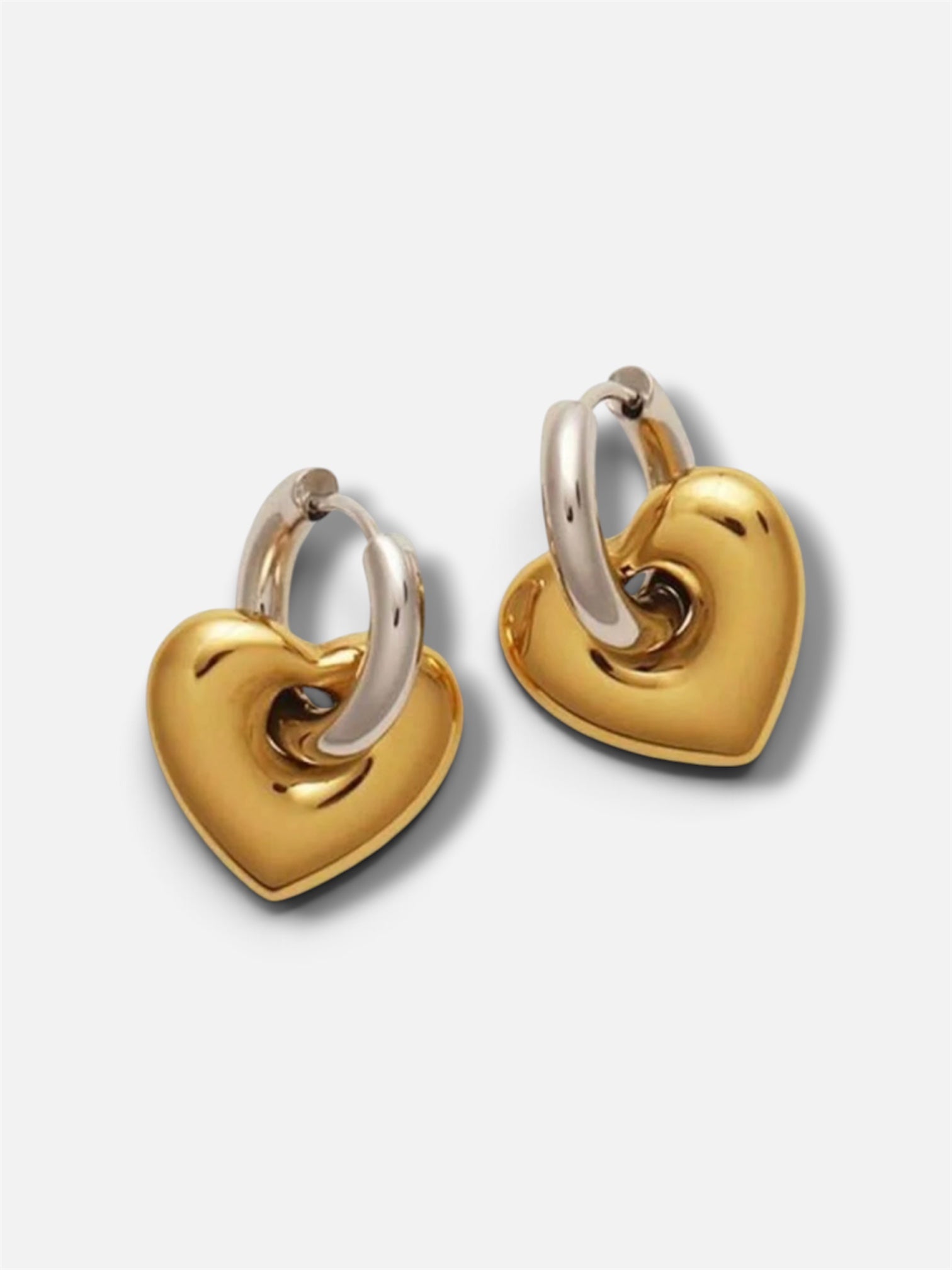 Heart Mix Metals Earrings