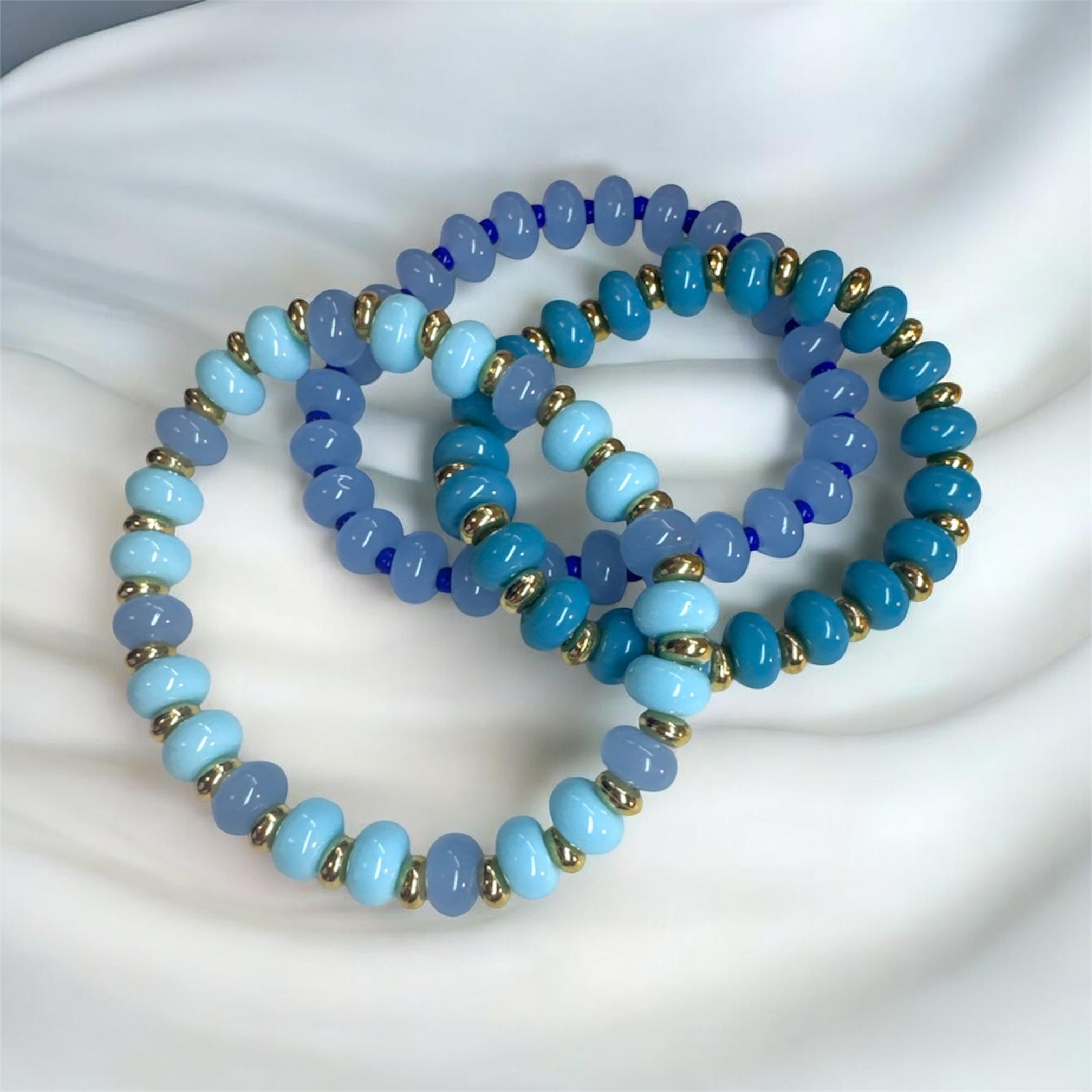Soft Blue Beaded Bracelet