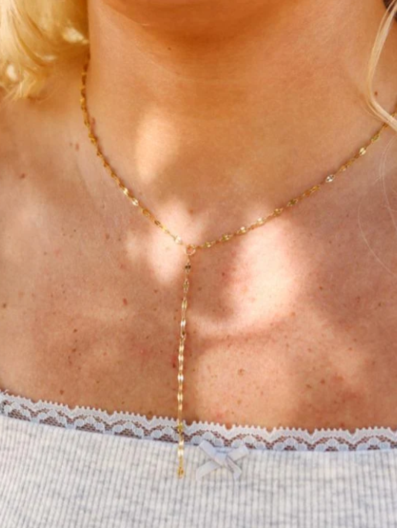 Y Drop Gold Necklace