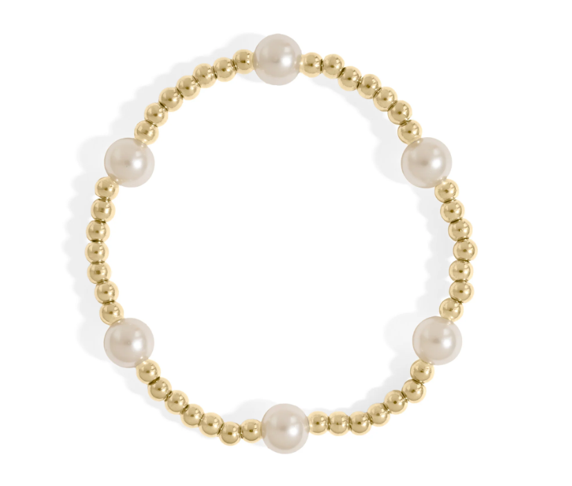 Serene Pearl Beaded Stretch Bracelet