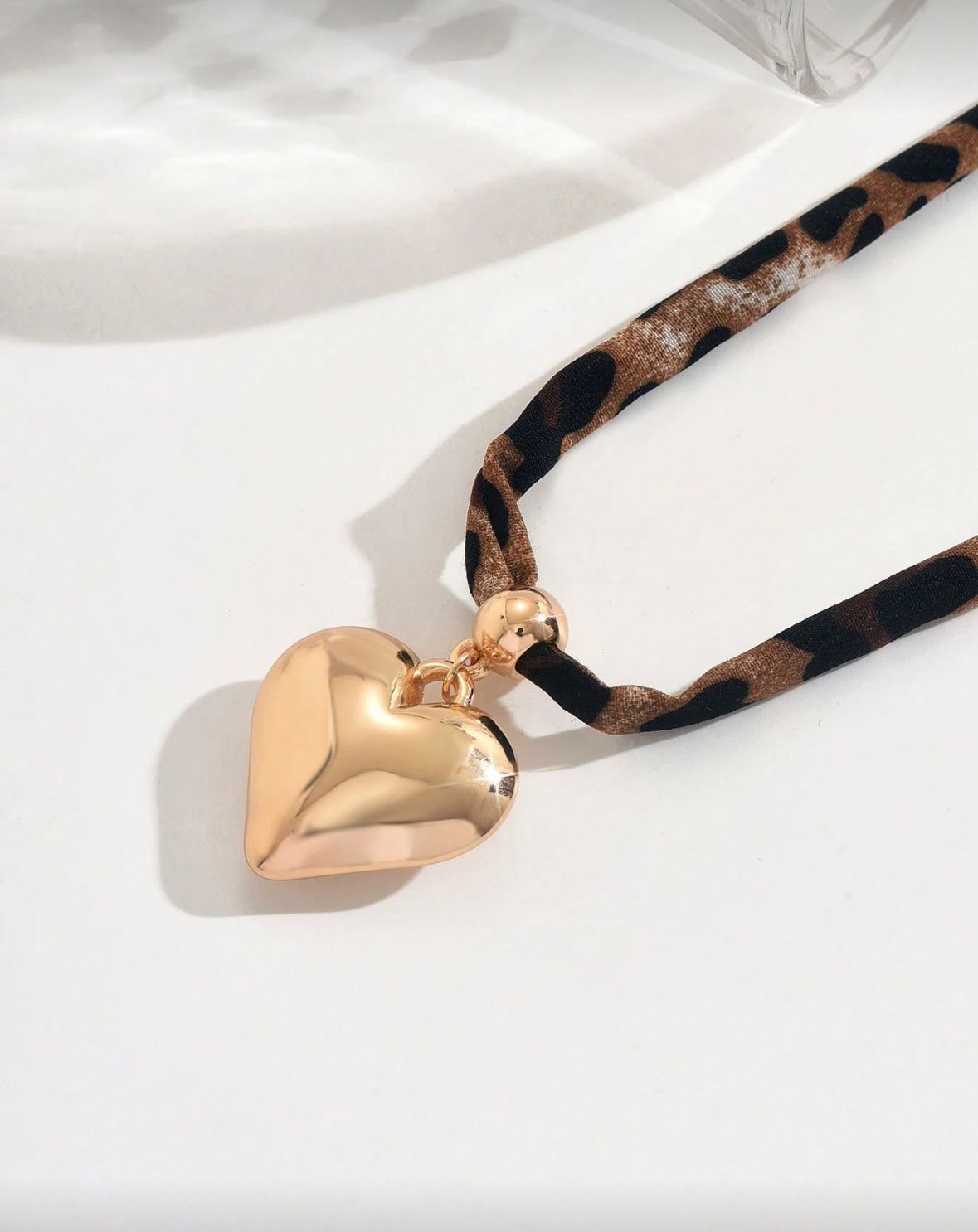 Leopard Necklace Heart Pendent
