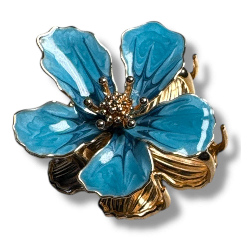 Blue Floral Hair Clip