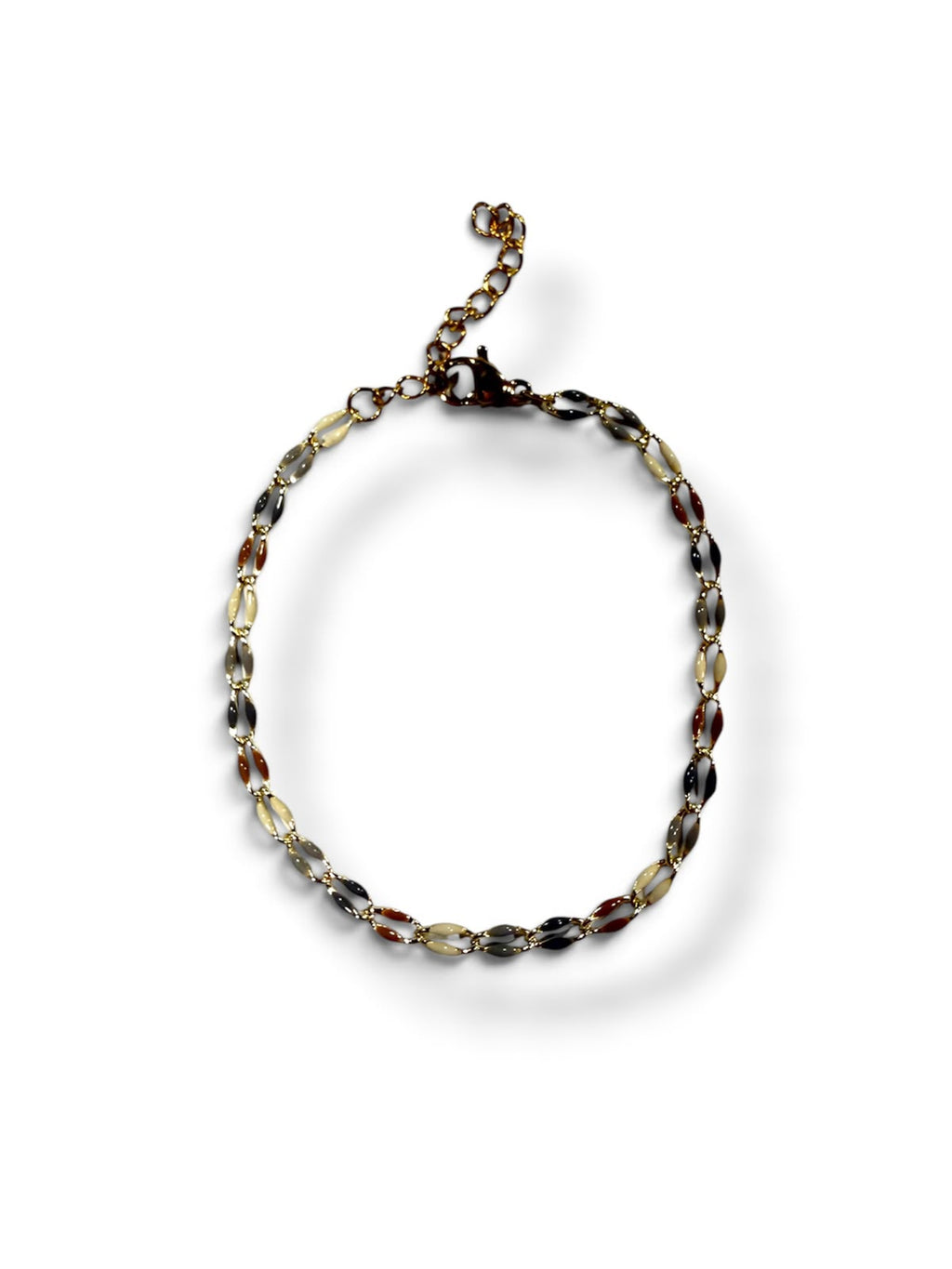 Gold Enamel Latte Bracelet