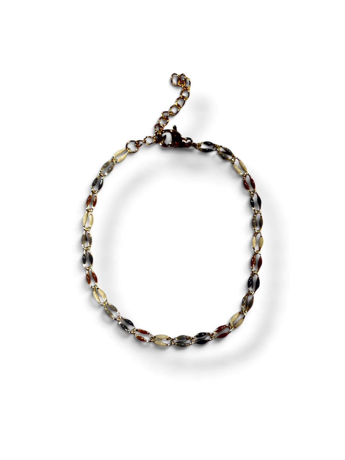Gold Enamel Latte Bracelet