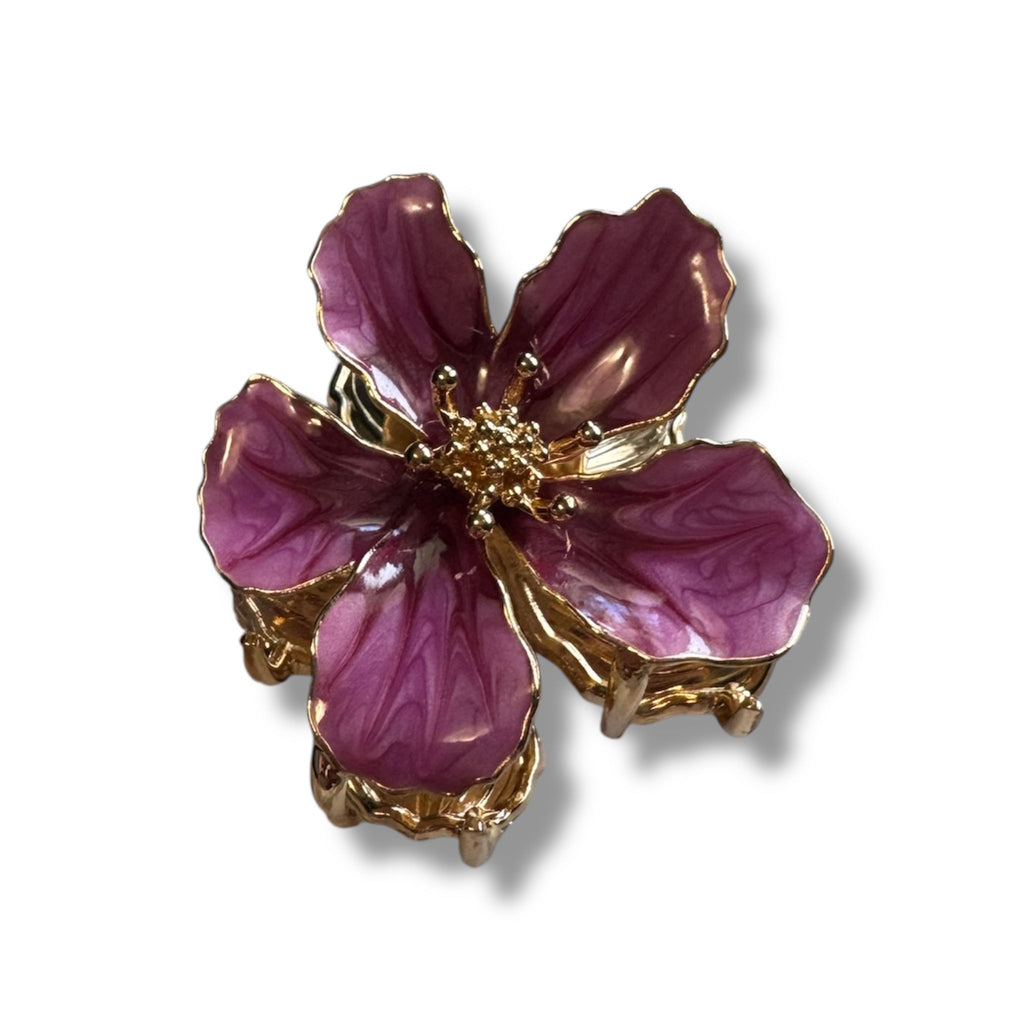 Purple Floral Hair Clip