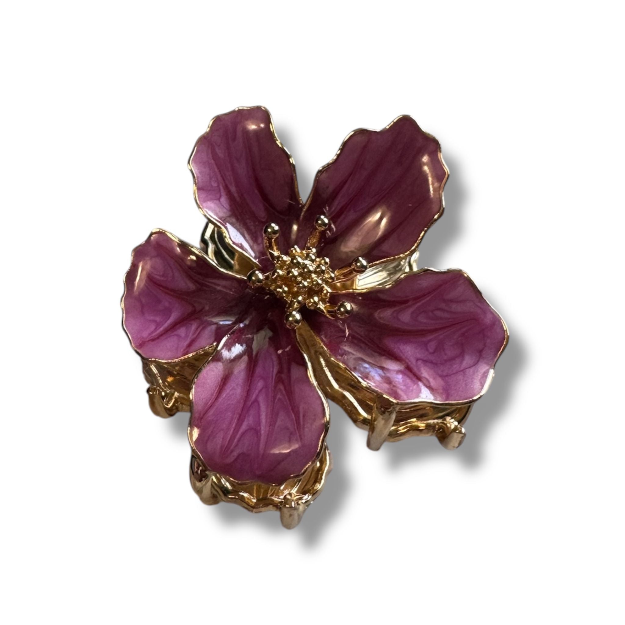 Purple Floral Hair Clip