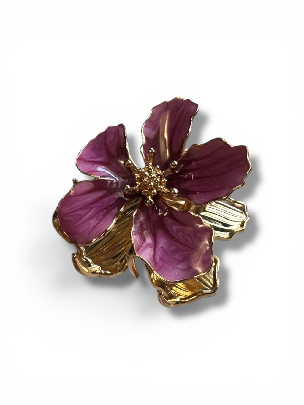 Purple Floral Hair Clip