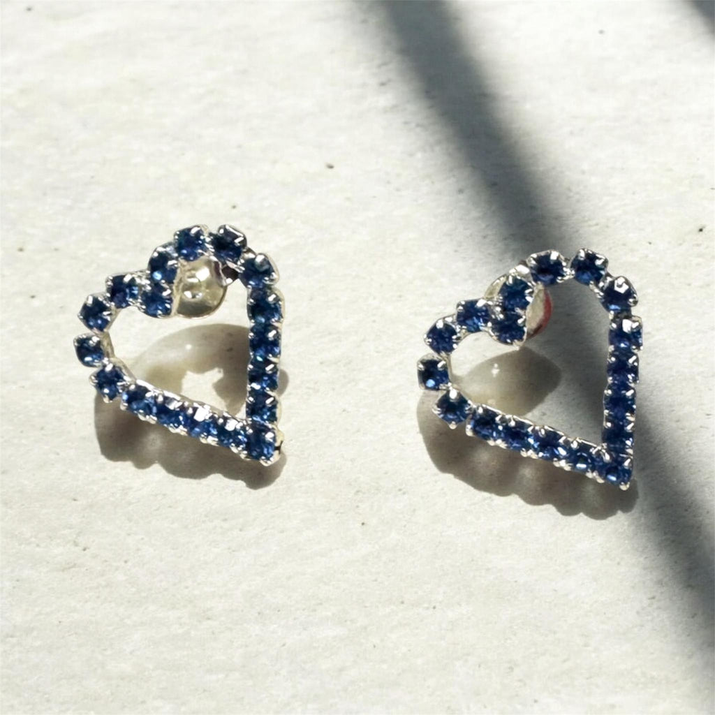 Blue Heart Earrings