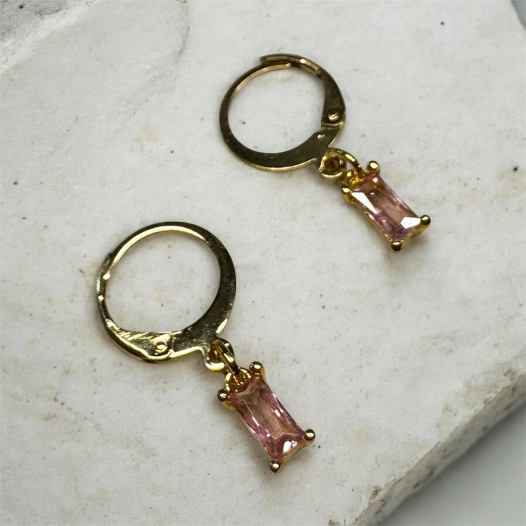 Blush Baguette Earrings